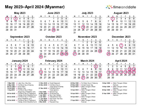 2d calendar 2023 myanmar|Holidays in Myanmar 2023 .
